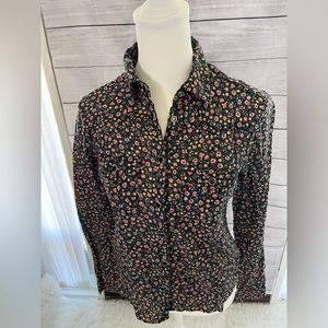 KIMCHI & BLUE floral long sleeve blouse - size Small